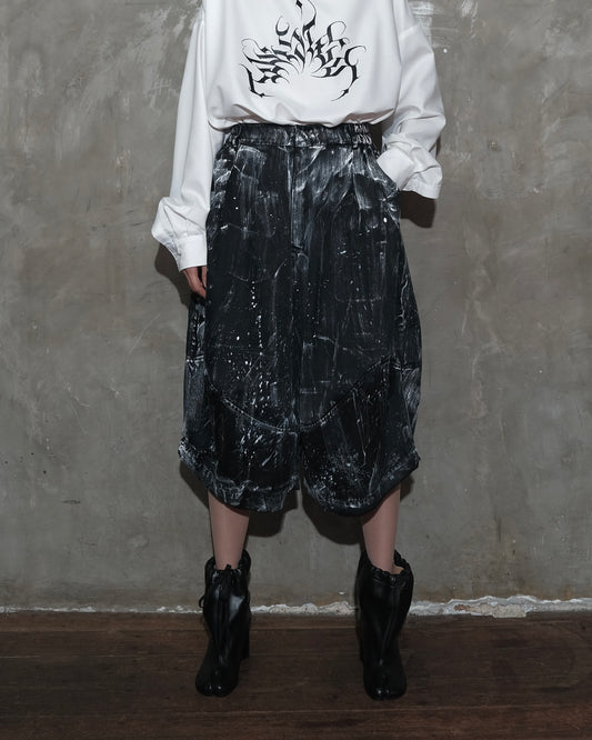 Curveform Jorts in Black Chaos