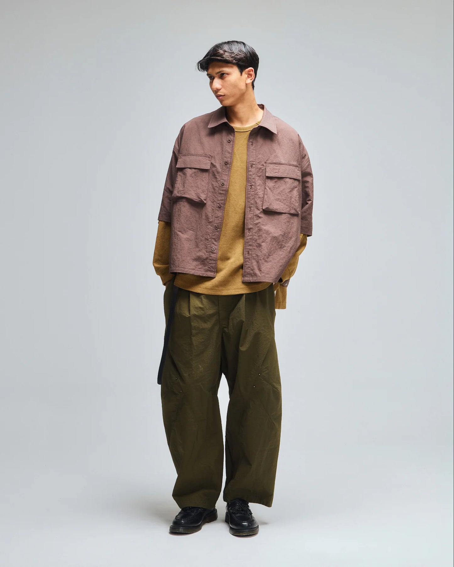 ABP. BIG BRO S/S SHIRT NYLON DARK BROWN