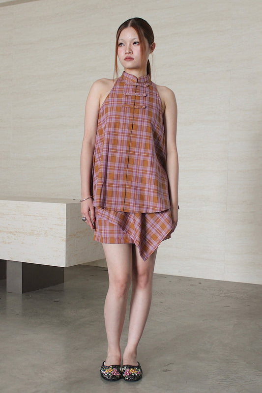 Halter Luna Draped Mini Skirt