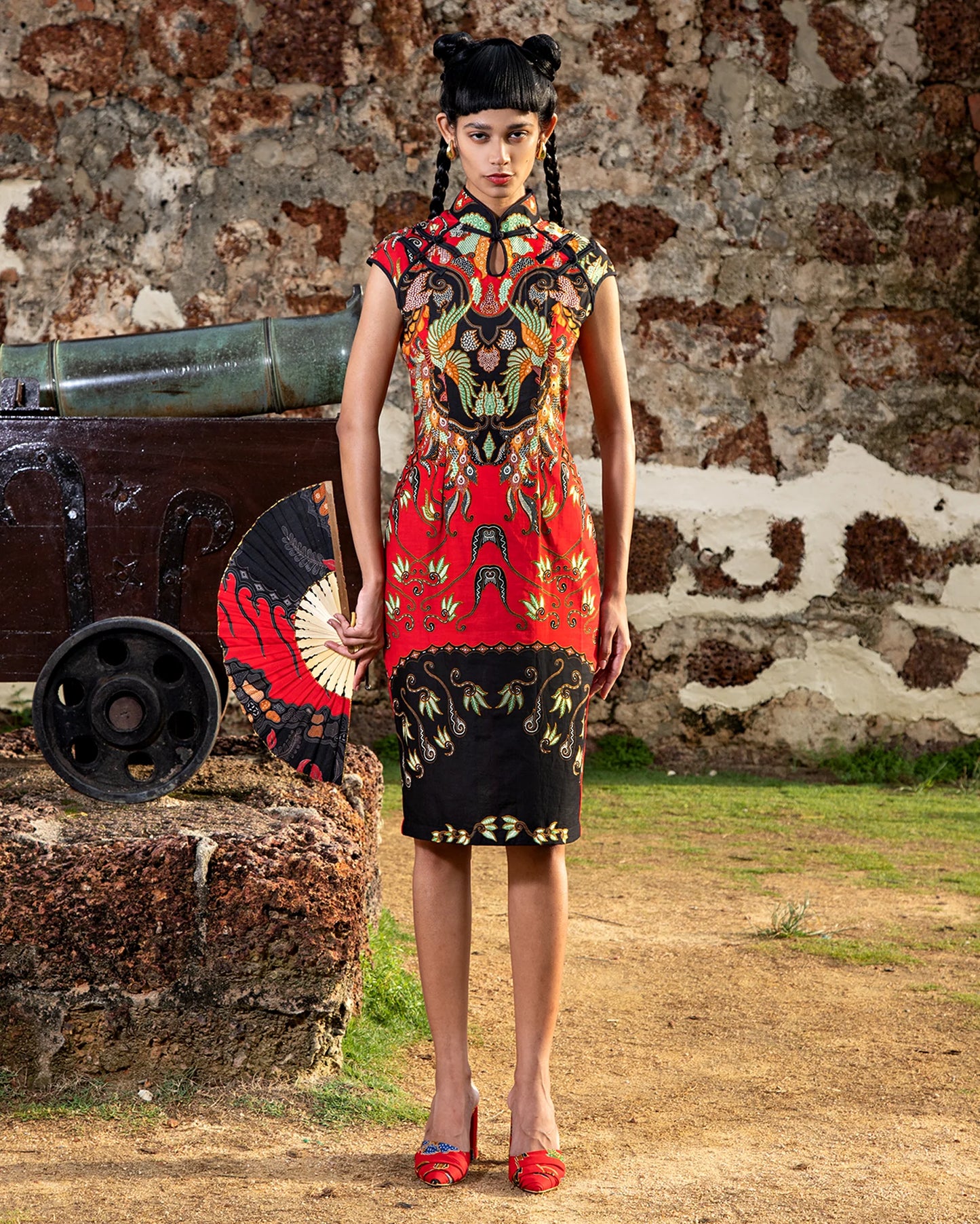 Cheongsam Majapahit (Red Pheonix Batik)