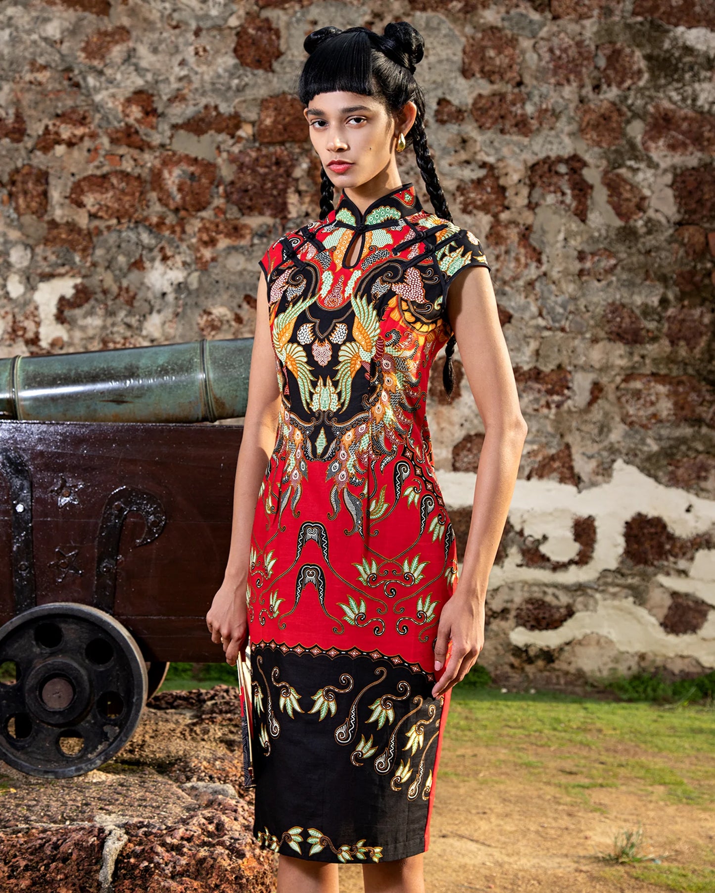 Cheongsam Majapahit (Red Pheonix Batik)