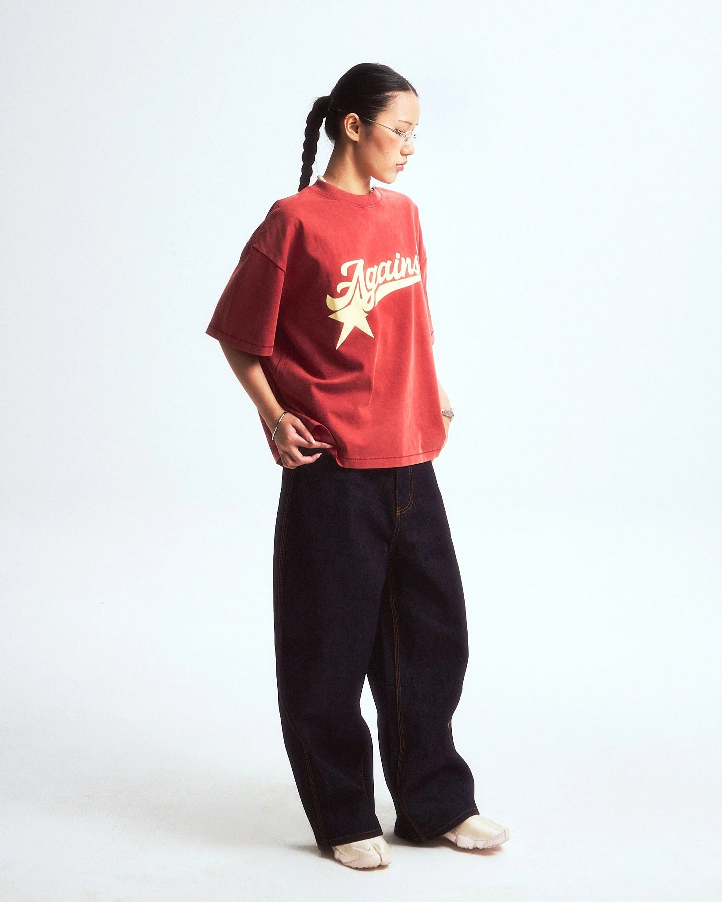 A-STAR WASHED BOXY TEE RED