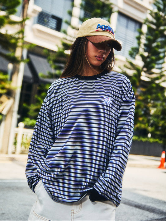 STRIPE LOUNGE TEE BLUE