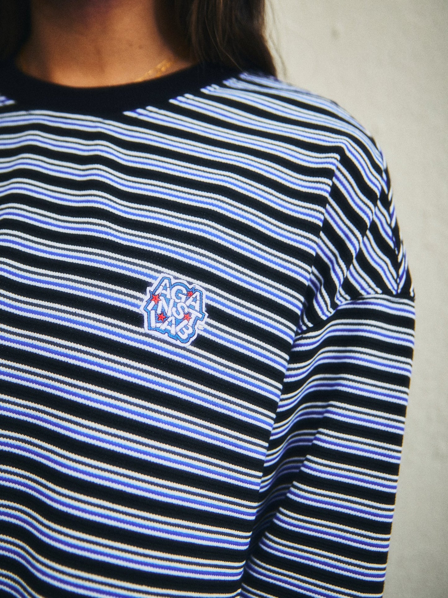 STRIPE LOUNGE TEE BLUE