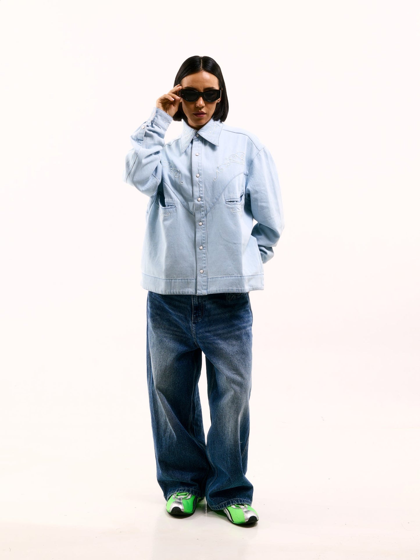 DENIM COWBOY L/S DAME SHIRT