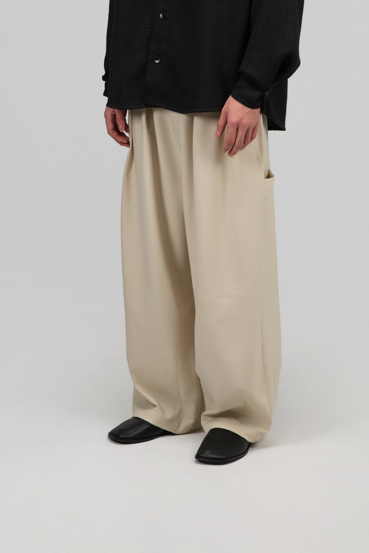 Gender Neutral Cocoon Trousers (Poly / Beige) - BEV C multi label store