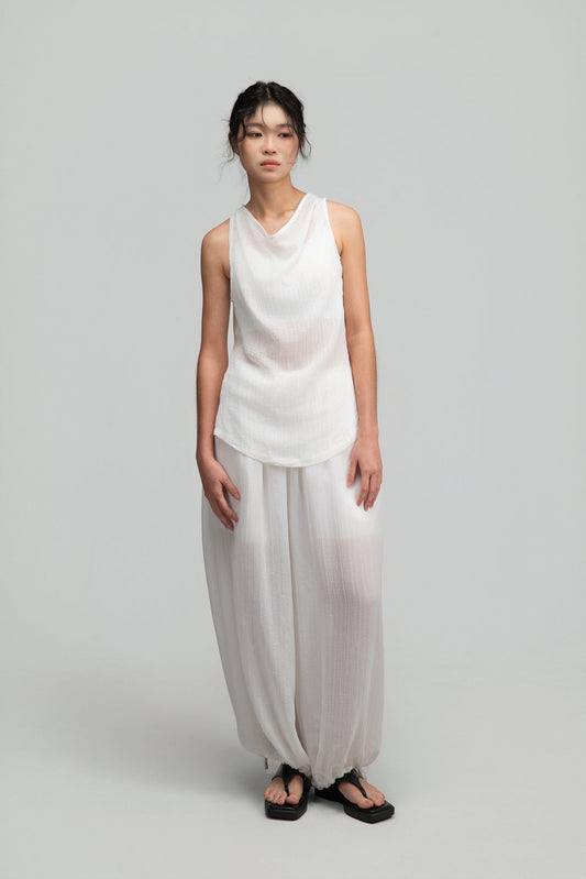 Soft Drape Neck Tank Top (White) - BEV C multi label store