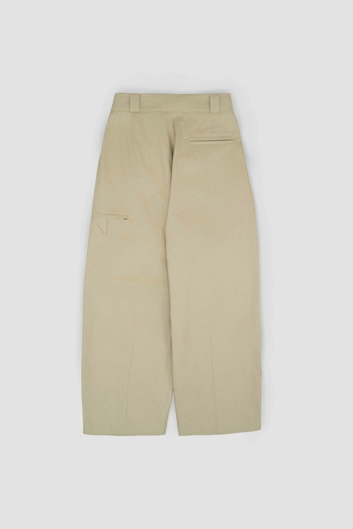 Gender Neutral Double Belted Long Trousers (Beige)