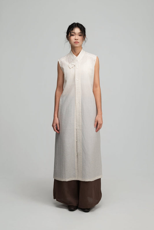 Han Collar Tank Dress (Beige)