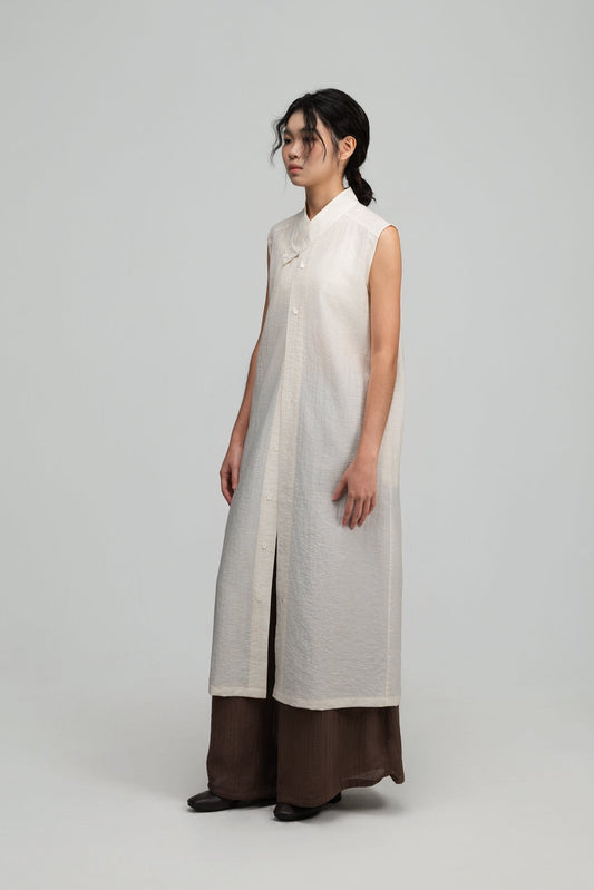Han Collar Tank Dress (Beige)
