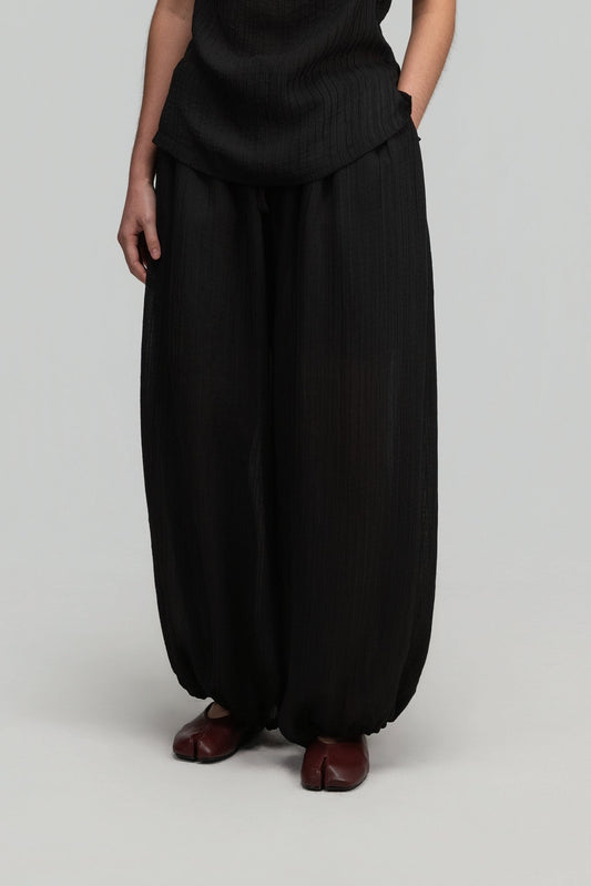 Soft Lantern Pants w/ Lining (Black) - BEV C multi label store