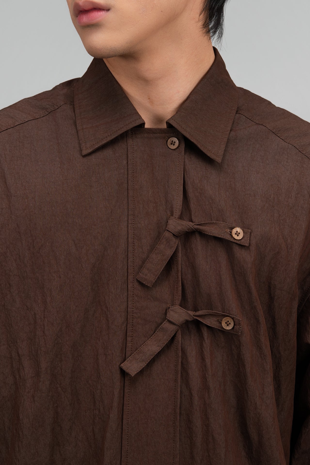 Gender Neutral Triple Knot Blouse (Brown) - BEV C multi label store