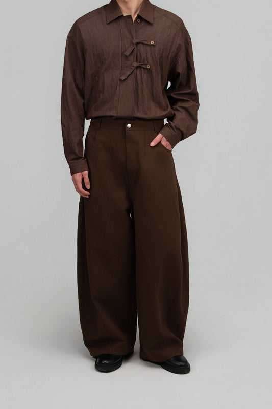 Gender Neutral Curved Leg Denim 2.0 (Brown) - BEV C multi label store