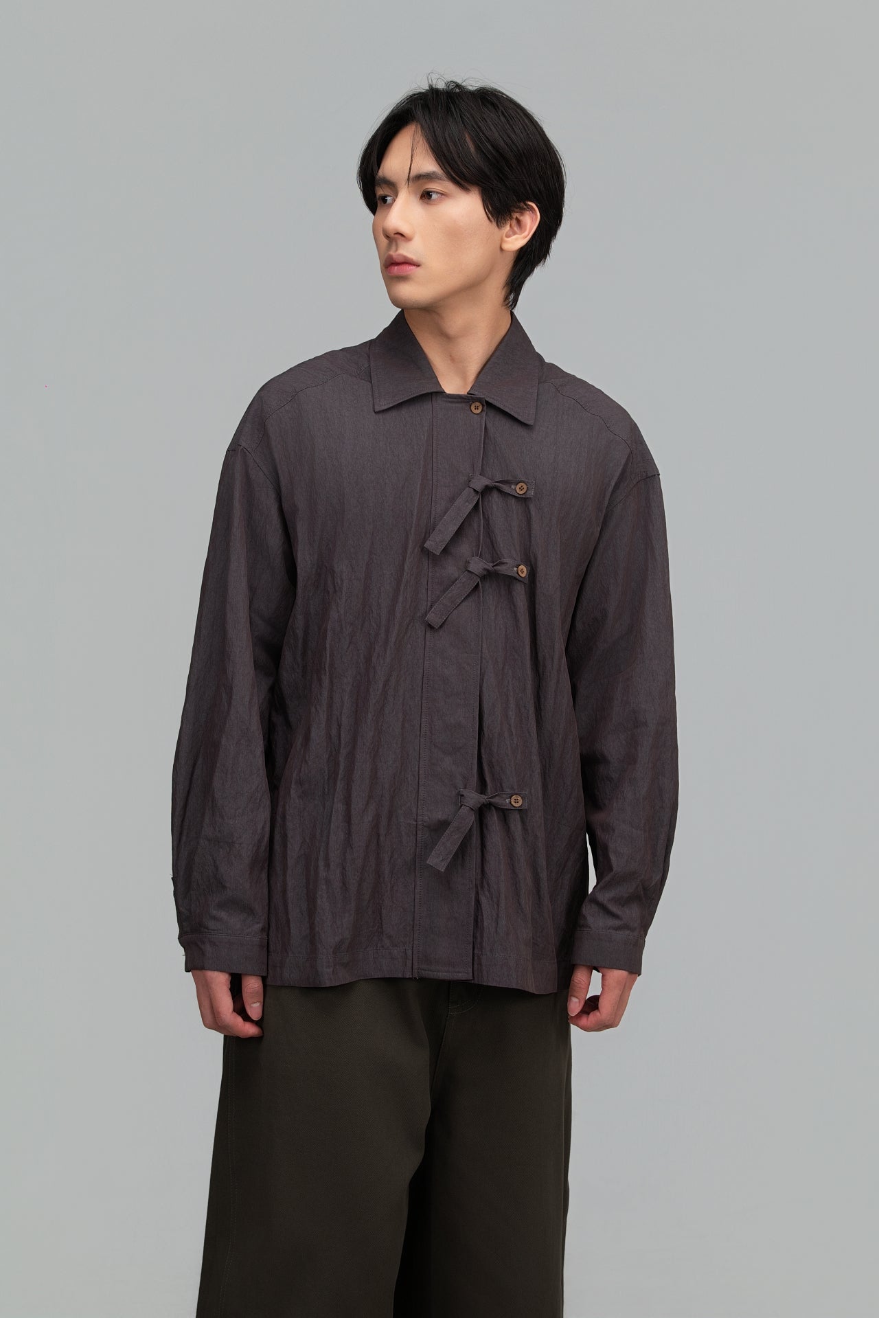 Gender Neutral Triple Knot Blouse (Dark Grey) - BEV C multi label store