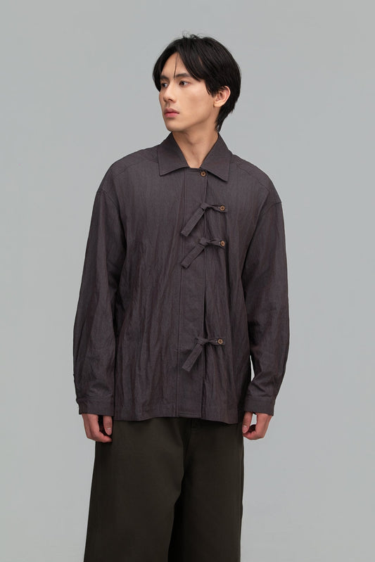 Gender Neutral Triple Knot Blouse (Dark Grey) - BEV C multi label store