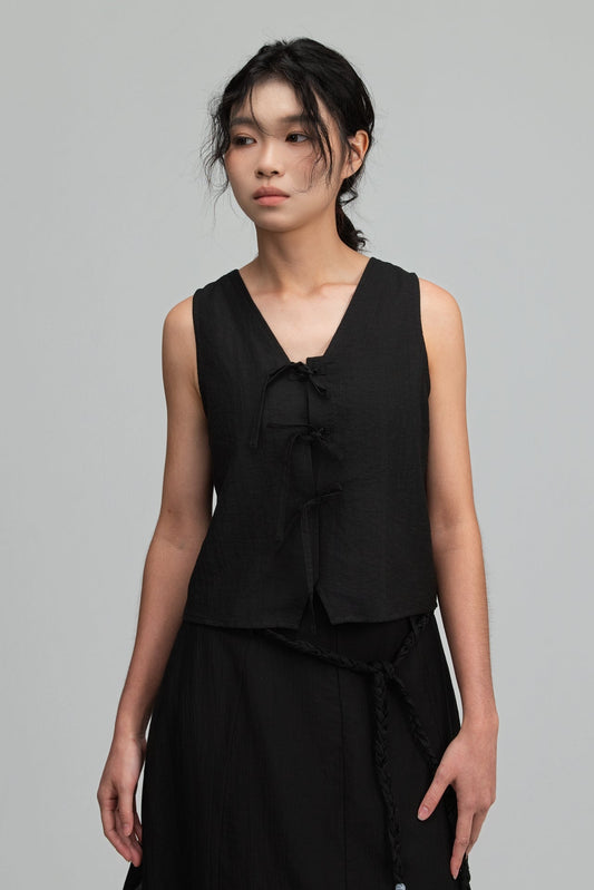 Triple Knot Crop Tank Top (Black) - BEV C multi label store