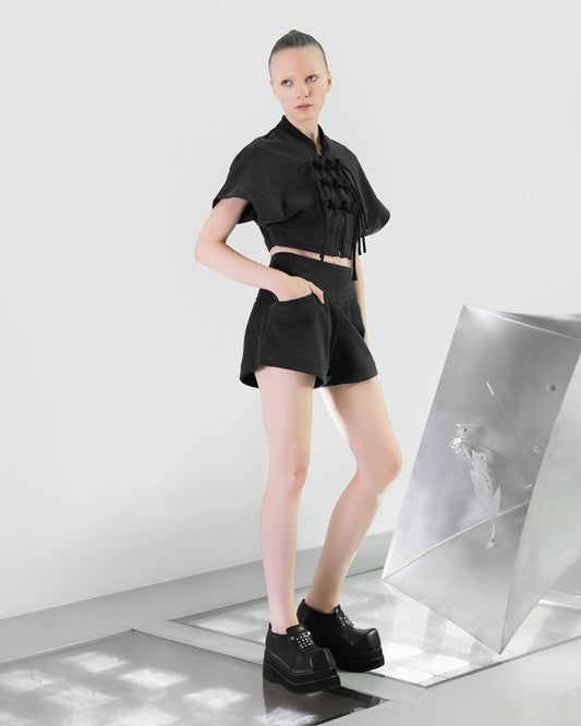 NOIZ N8SP2 High-Waisted Cotton Shorts