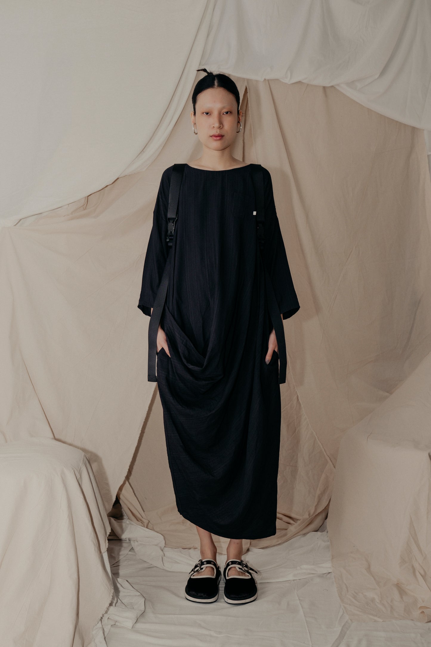 Alms Bowl Dress in Black