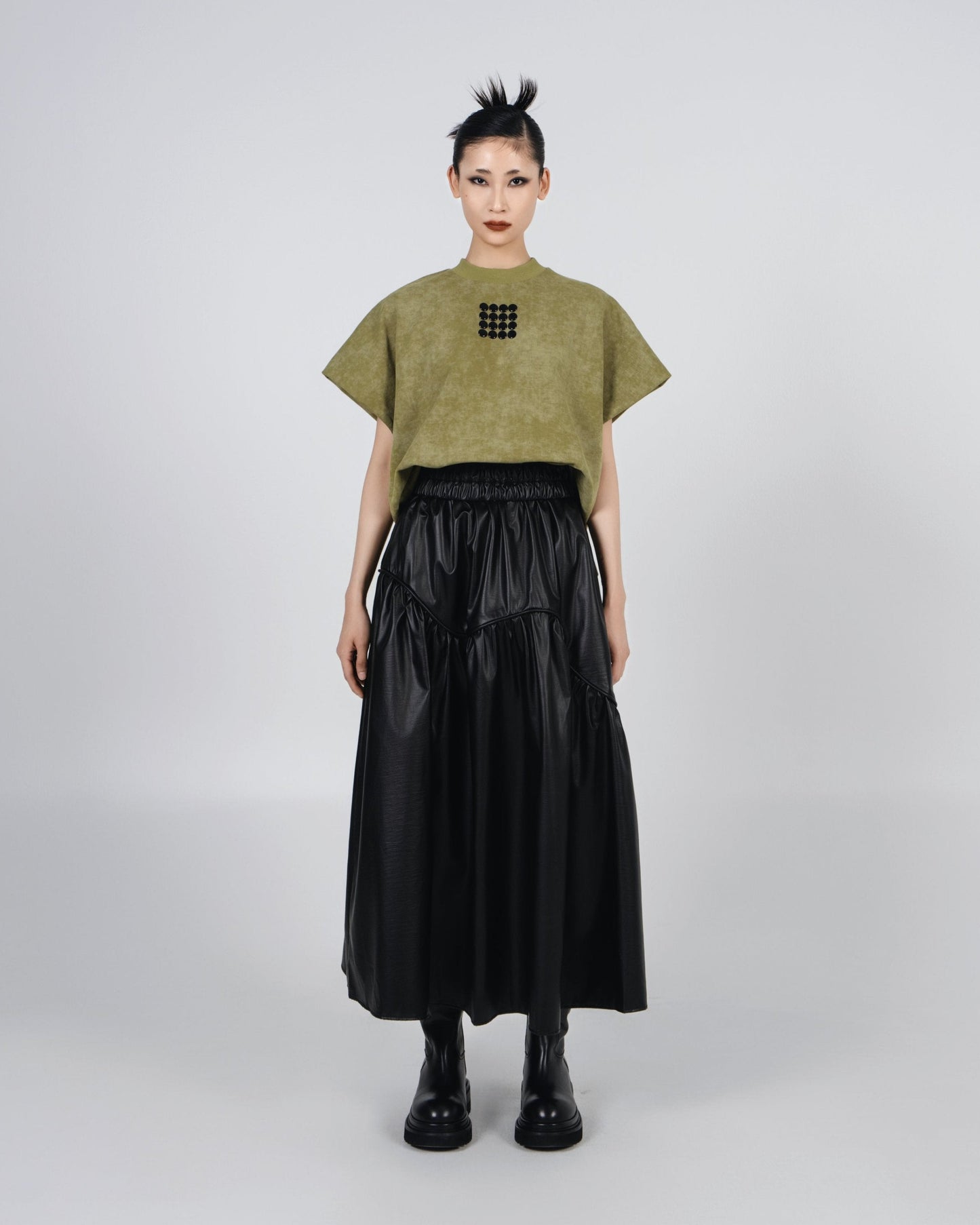 NOIZ N6SK3 YOYO WAVY PUFFY SKIRT - BLACK