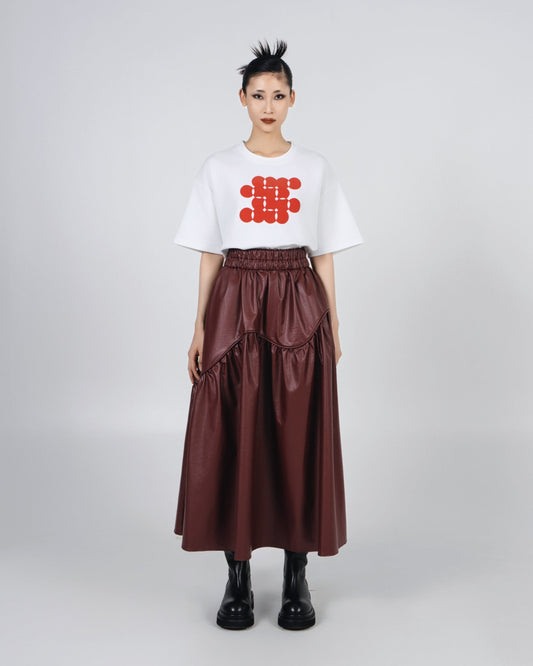 NOIZ N6SK3 YOYO WAVY PUFFY SKIRT - MAROON