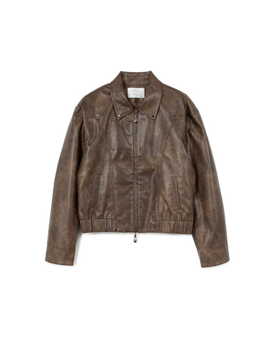 N E O VOL.2_CH.2 OMERTA LEATHER JACKET - BROWN