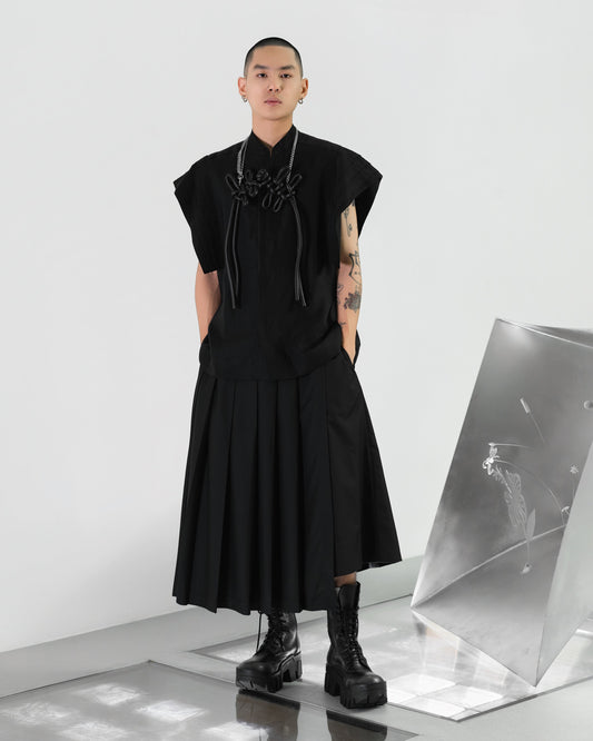 A-JANE YANNA Oversized Pleated Sleeve Shirt