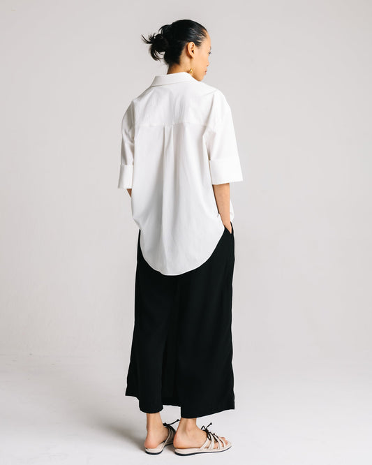 Pleat-Paneled Pants (Black)