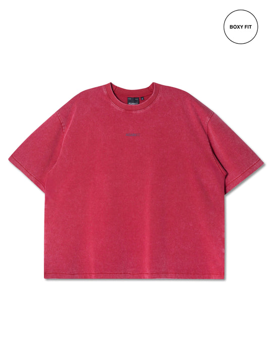 SINGLE STITCH WASHED CROPPED TEE RED - BEV C multi label store