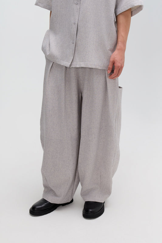 Gender Neutral Cocoon Trousers (Poly Waffle / Grey) - BEV C multi label store