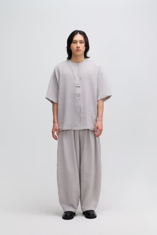 Gender Neutral Oversized Drop Shoulder Boxy Shirt (Poly Waffle Grey) - BEV C multi label store