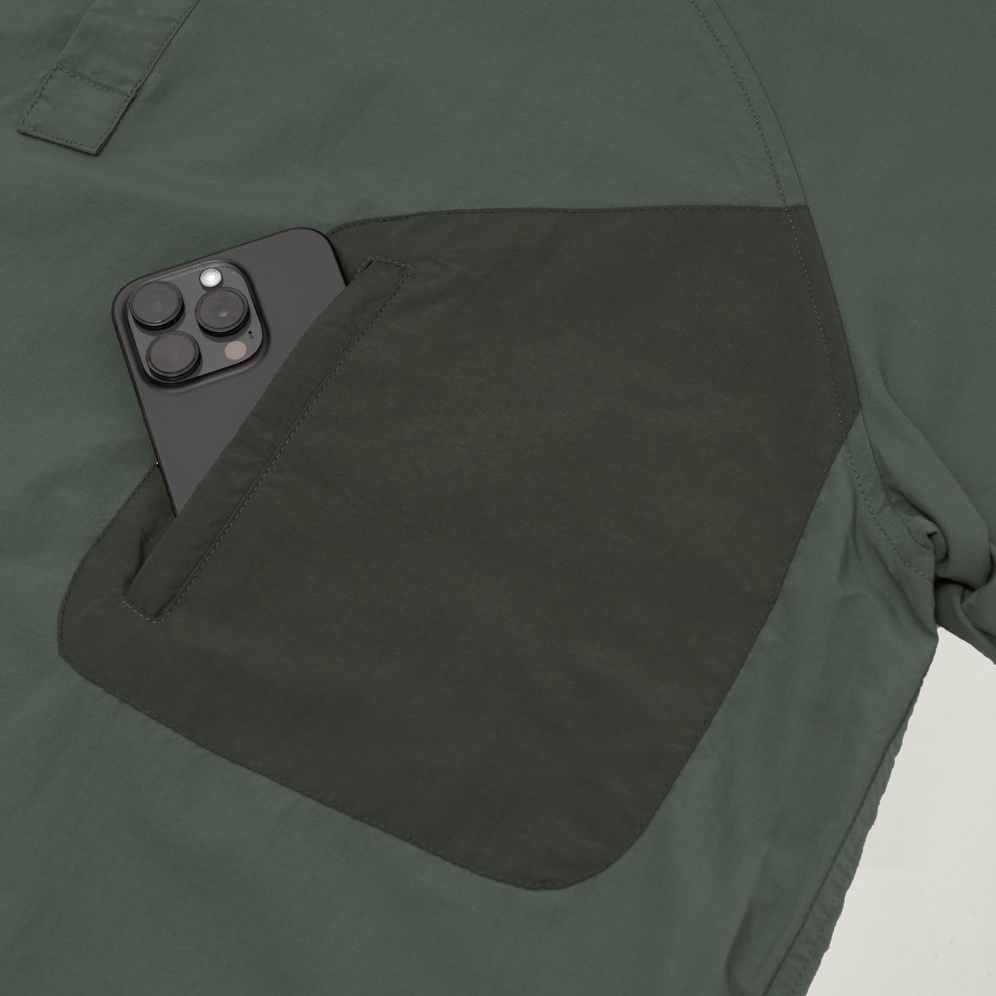 Half Snap Pullover Shirt (Moss Green)