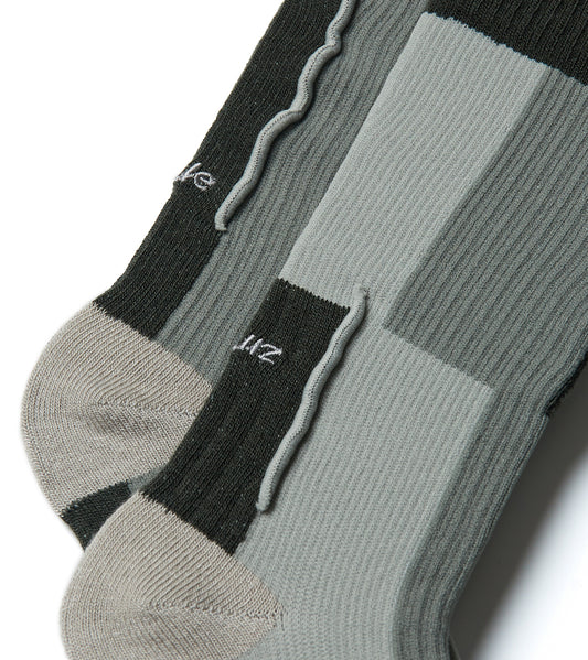 Patchwork Crew socks - Patch Jade