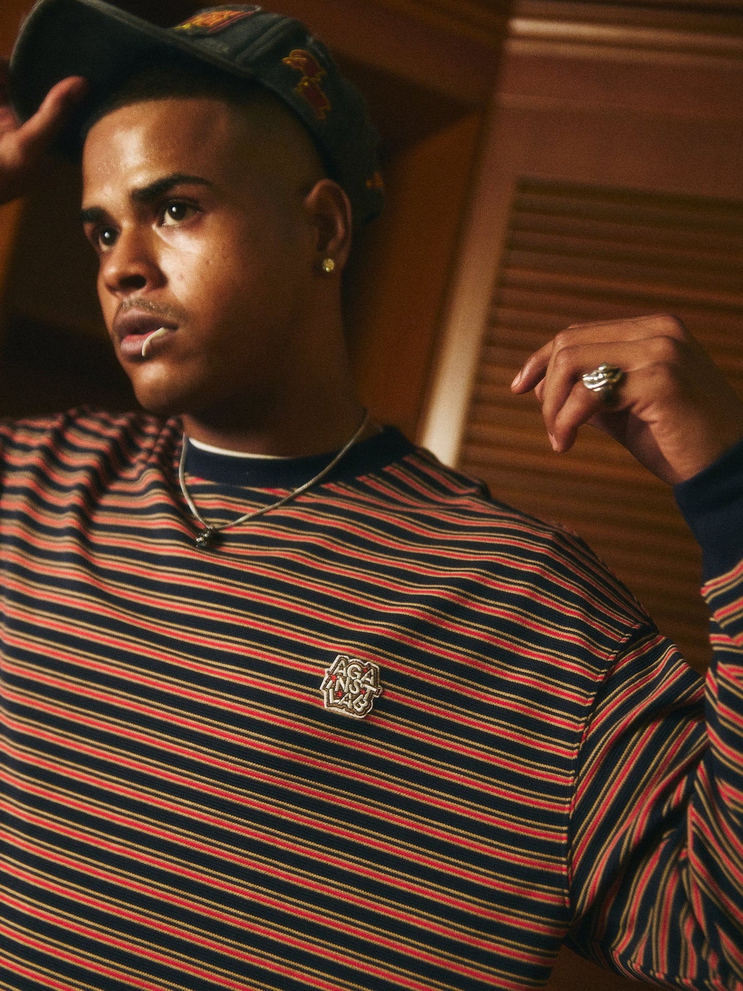 STRIPE LOUNGE TEE RED