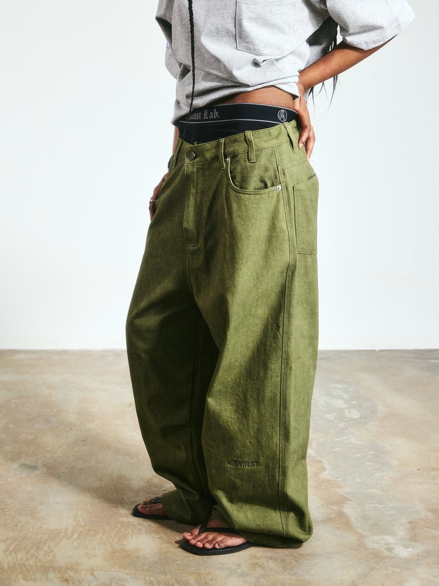 DIRTY PERFECT PANTS WASHED GREEN