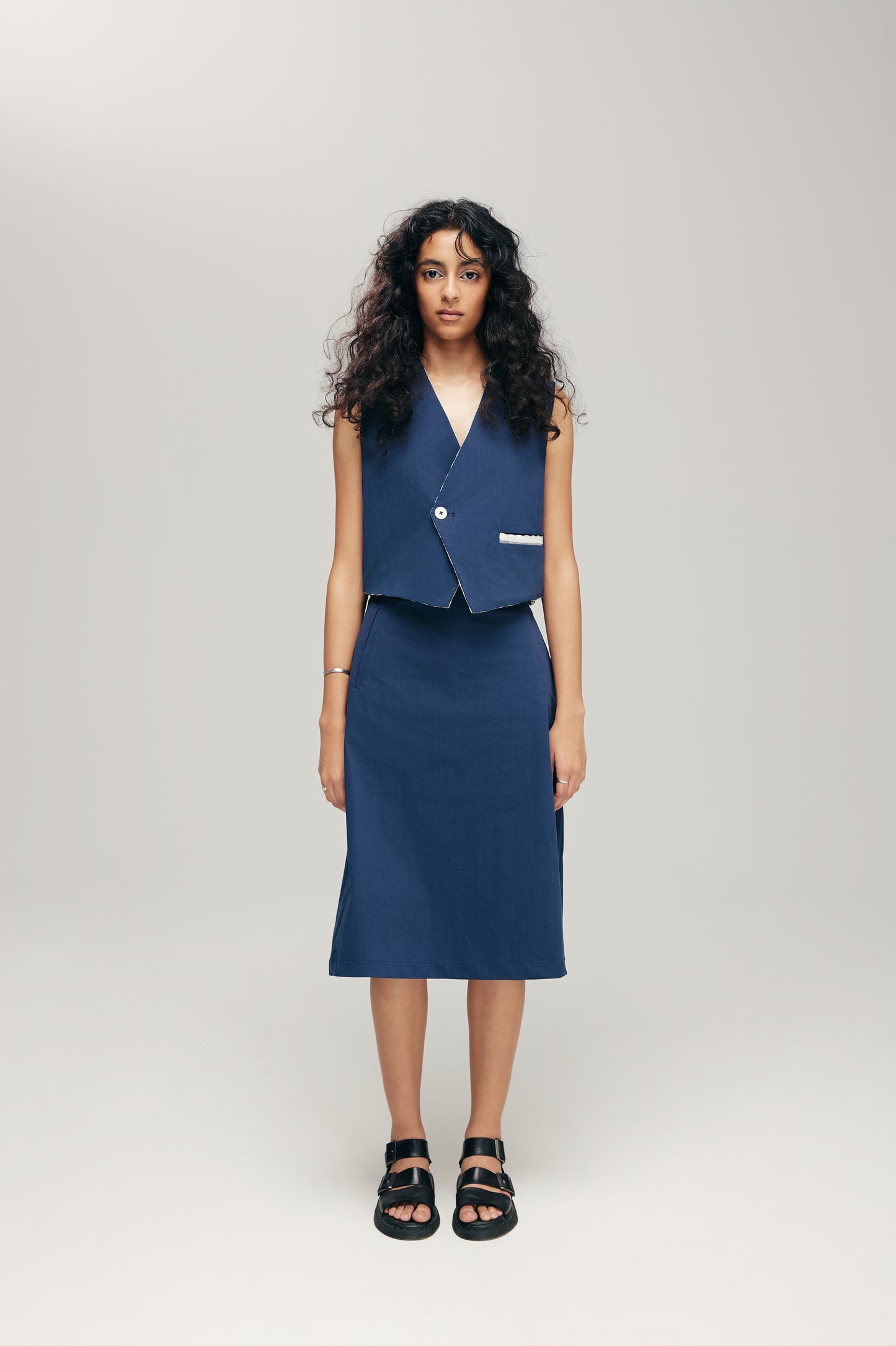 HANNEI SKIRT IN NAVY & SILVER - BEV C multi label store