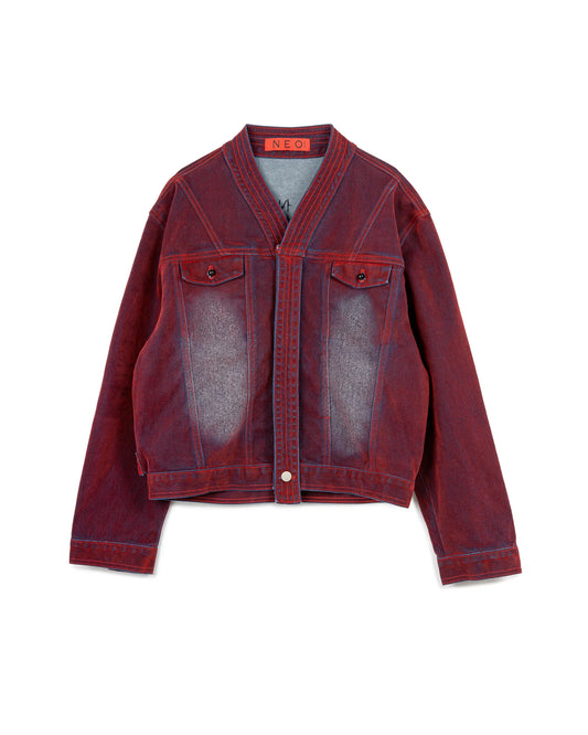 N E O CH.2 Faded Wrinkle Jacket in Red