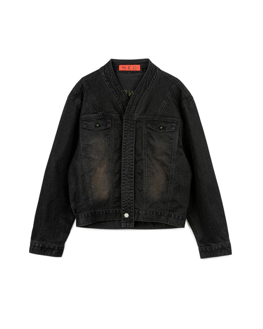 N E O CH.2 Faded Wrinkle Jacket in Black