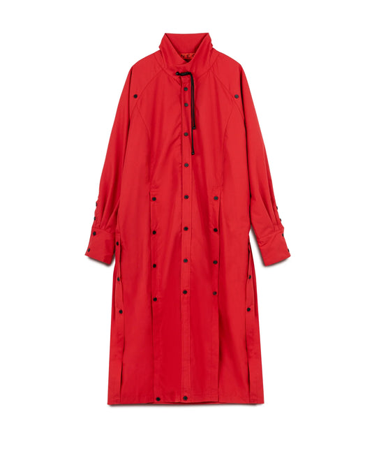 N E O CH.2 Button Longline Shirt in Red