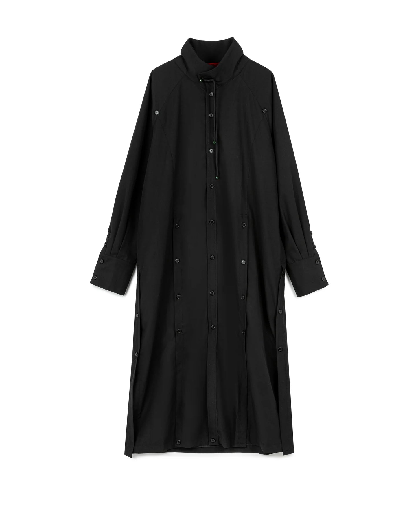 N E O CH.2 Button Longline Shirt in Black