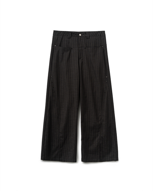 N E O VOL.2_CH.2 PINSTRIPE TROUSERS - DARK GREY