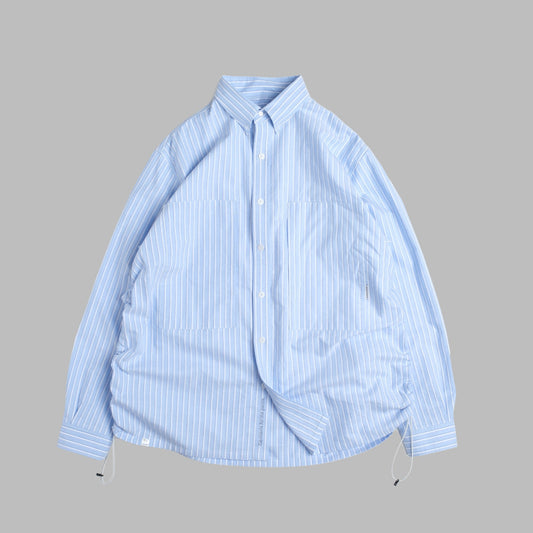 Stripe Sidepull Shirt / Cotton - BLWH