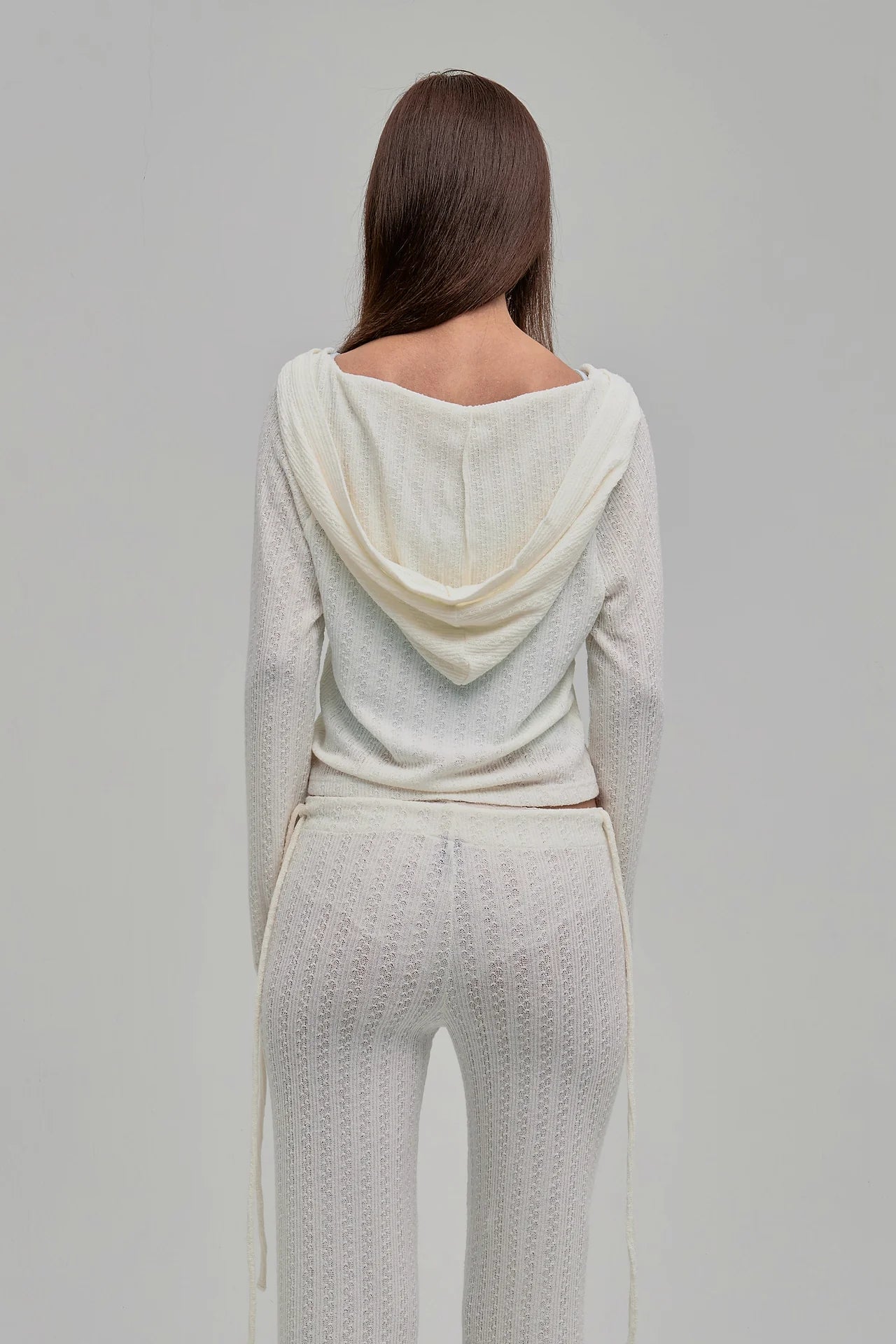 DAZED KNIT HOODIE BROGHT CREAM