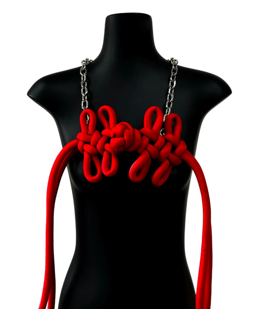 A-JANE CNY LARGE KNOT NECKLACE - Red