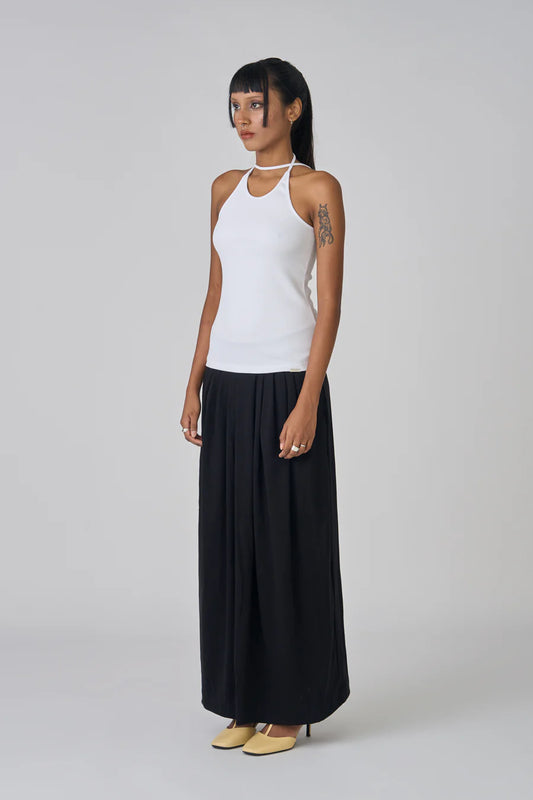Pleated Everyday Skirt -  Black