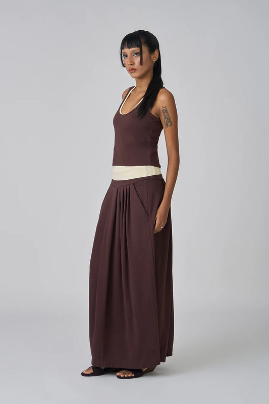 Pleated Everyday Skirt - Chestnut