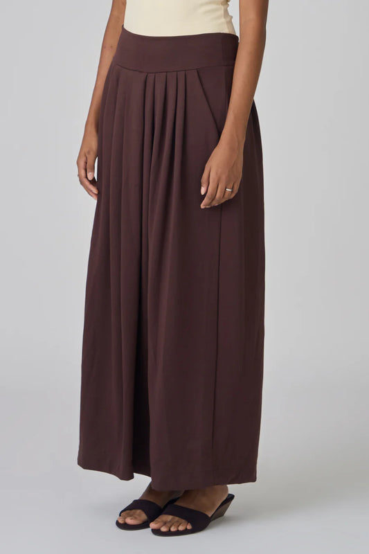 Pleated Everyday Skirt - Chestnut