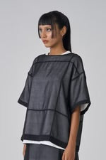 Layered Voile Tee - Black / White