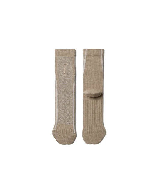 Line Brn - Flat-sew midcalf socks