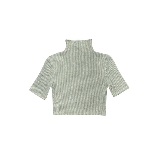 NOIZ N2TP5 Stand Collar Crop Top - GREY