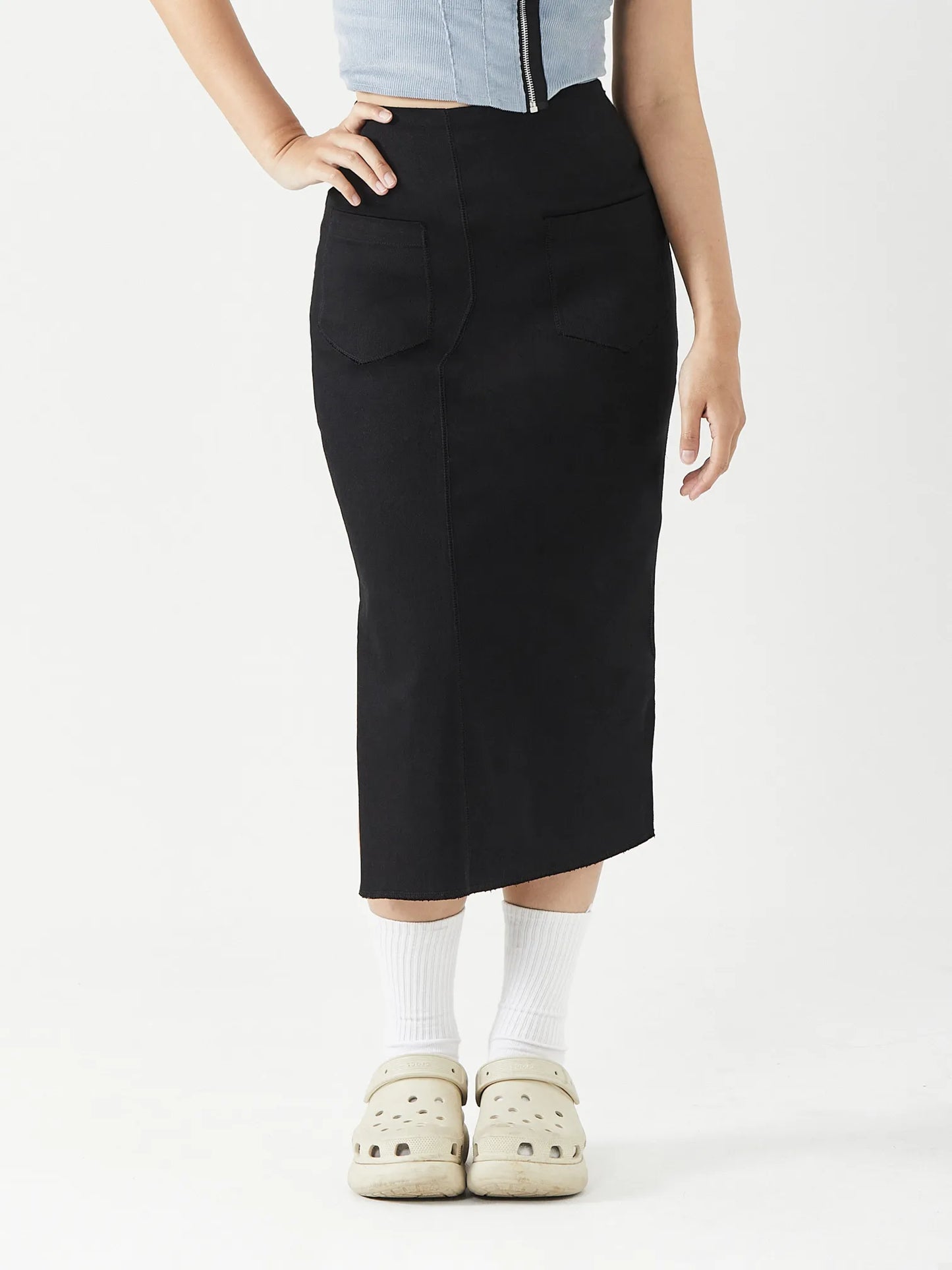 3-WAY ASYMMETRICAL MIDI SKIRT